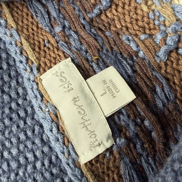 Northern Isles Cardigan Sweater Forest Cabin Tree Winter Knit L Cottagecore - Picture 9 of 13